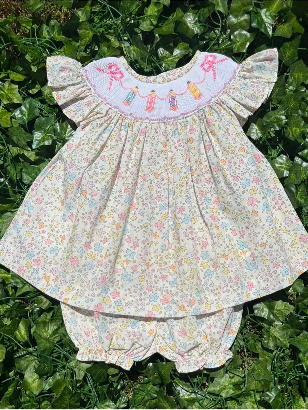 Pastel Pencils Hand Smocked Set